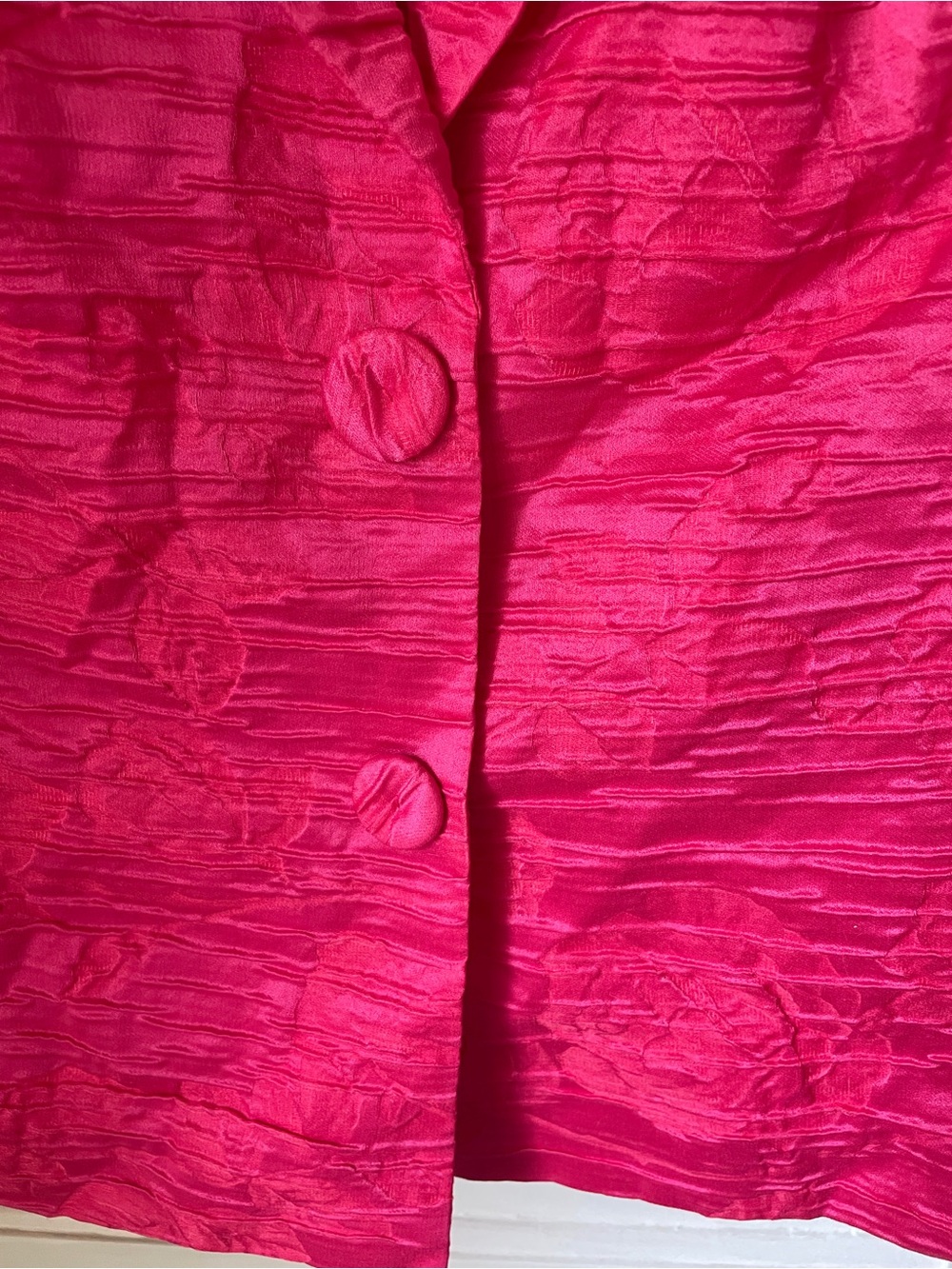 Akris Hot Pink Ruched Two-Button Blazer - Picture 4 of 9